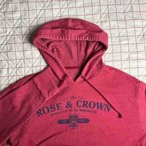 Disney Rose and Crown Hoodie Pullover Beer Stew Epcot World Showcase Red Large
